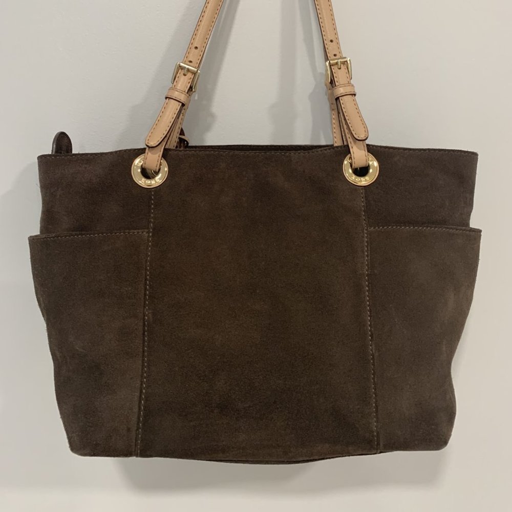 Michael Kors Brown Suede leather hand bag